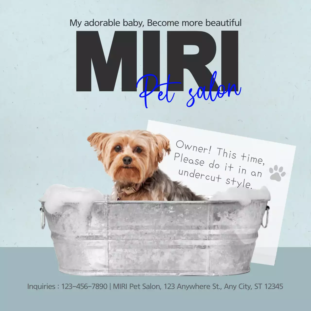 Blue Modern Pet Advertisement Instagram Post