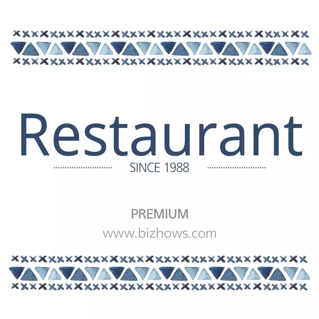 Banner quảng cáo nhà hàng truyền thống màu xanh