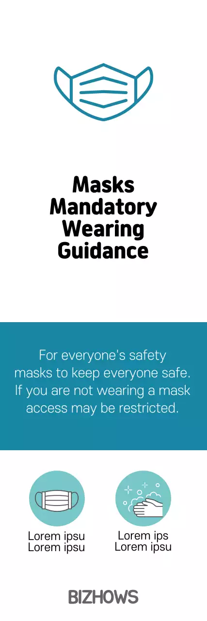 Blue White Neat Face Mask Mandate