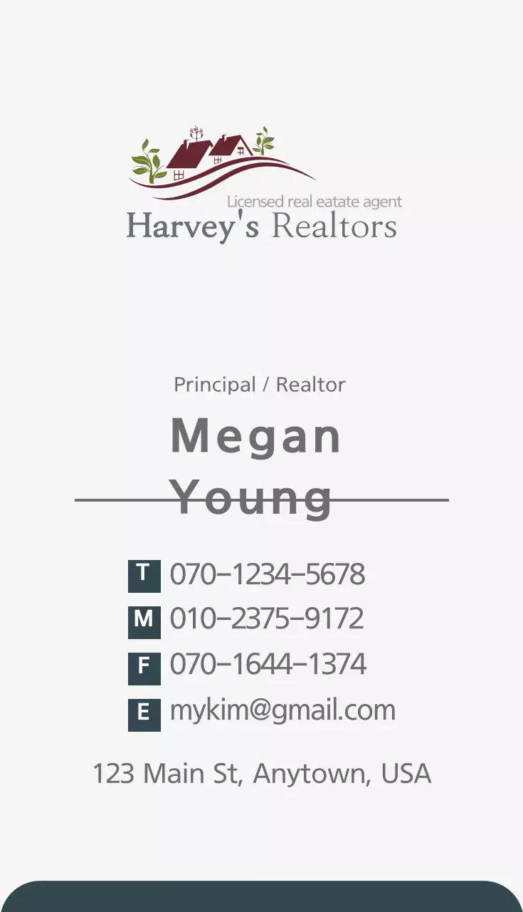 Grey Professional Real Estate Business Card