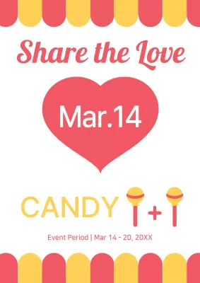 Red Simple Candy Promotion Poster