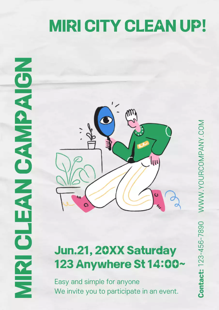 Green, cute, illustrated flogging pitch