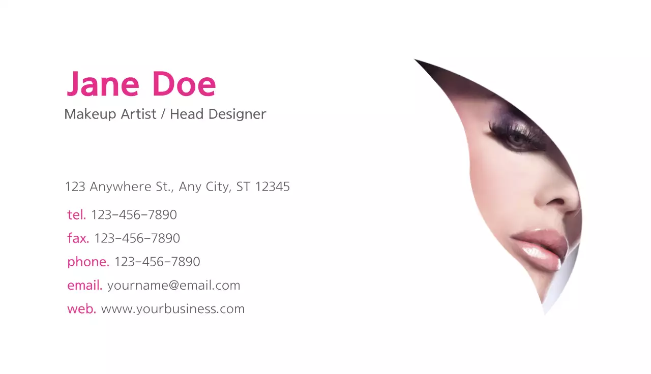 Pink Modern Beauty Business Card