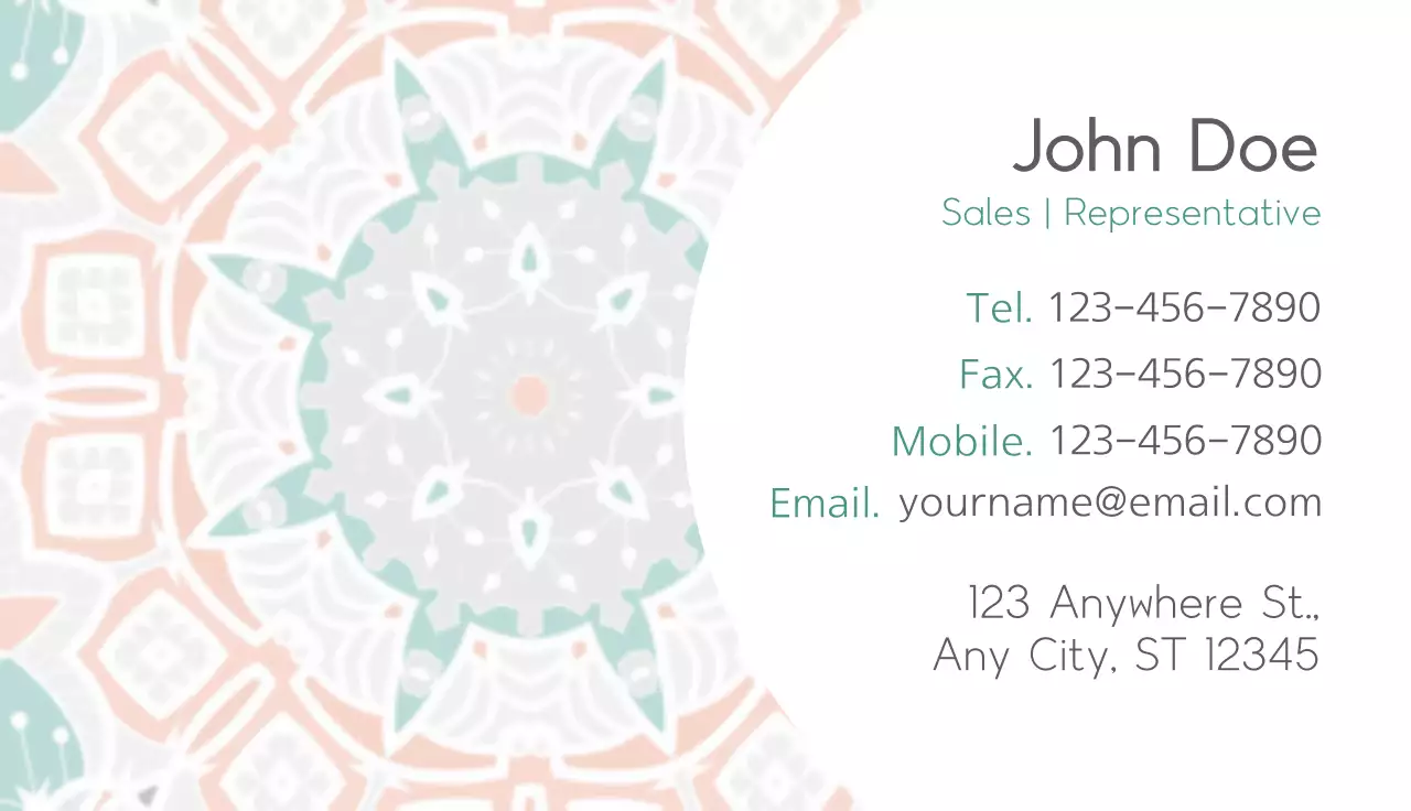 Coral Geometric Business Card