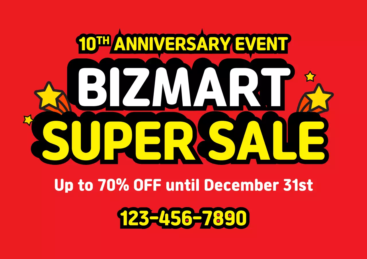 Red Bold Anniversary Promotion Poster