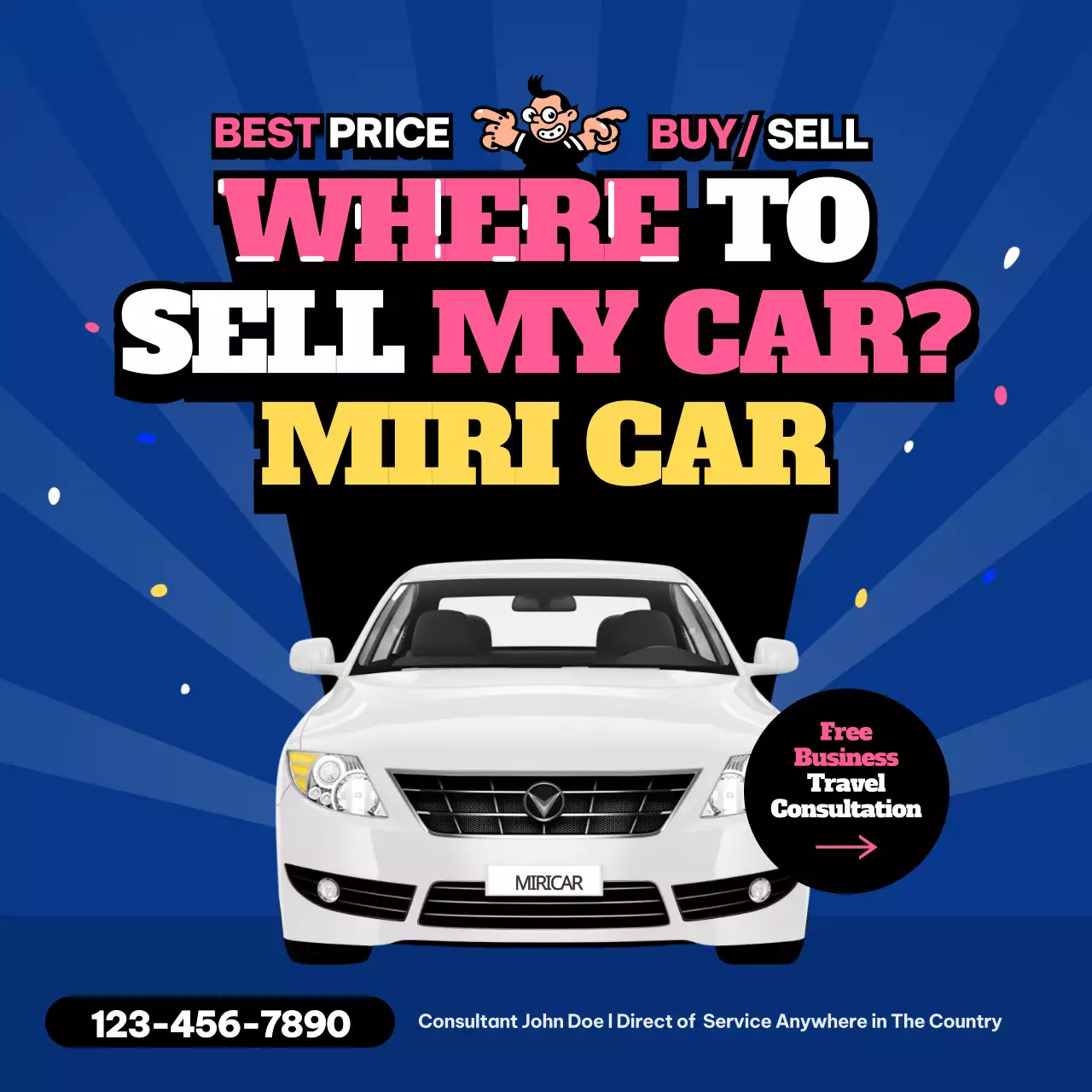 Blue Bold Car Promotion Instagram Post