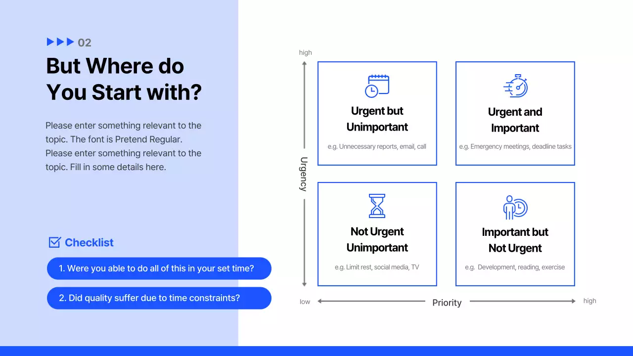 Blue Modern Time Management Guide Presentation