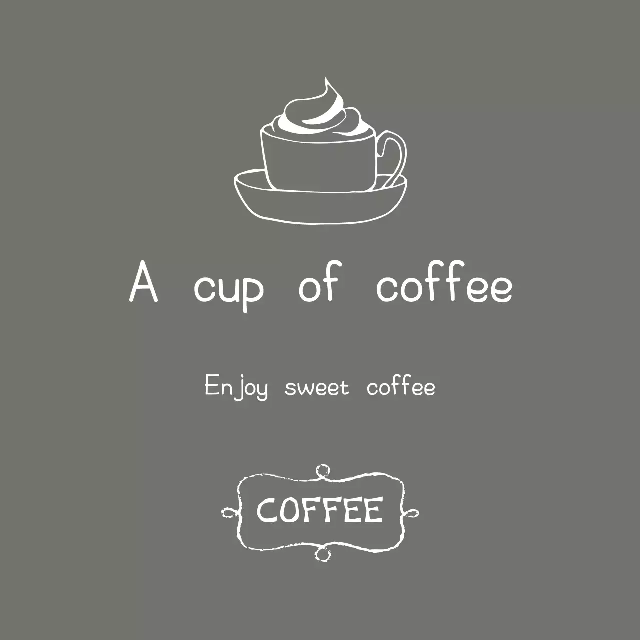 Biểu ngữ menu cà phê đơn giản màu xám