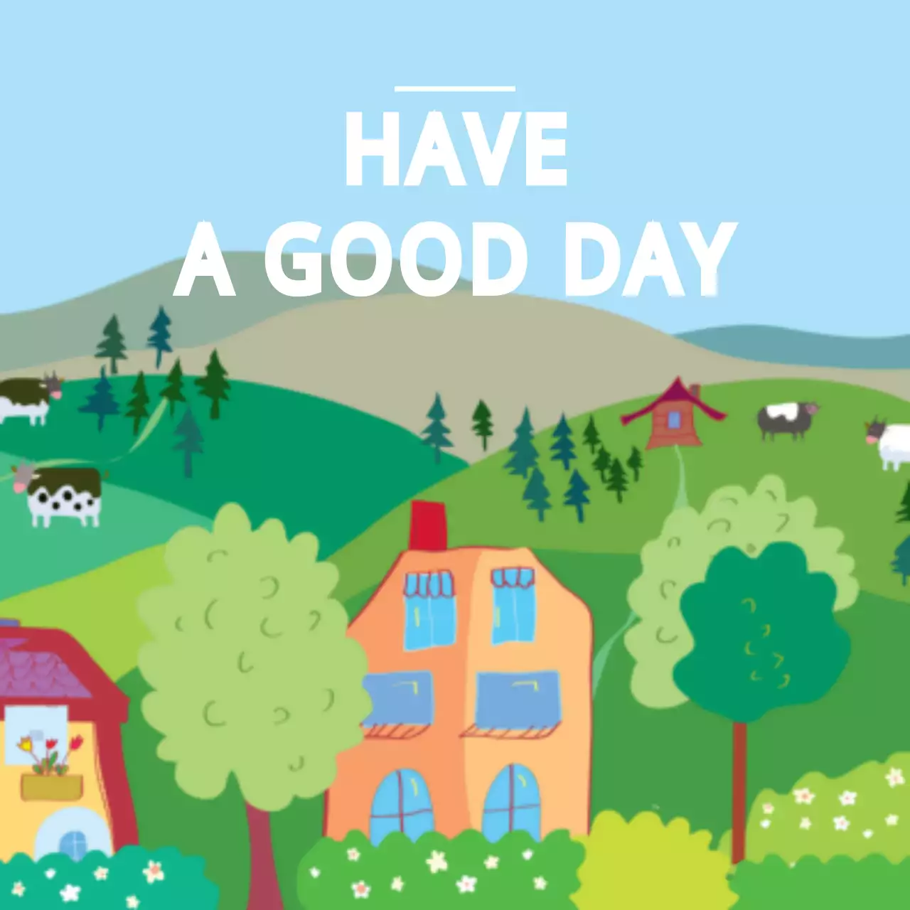 Green Simple Countryside Greetings Card Banner