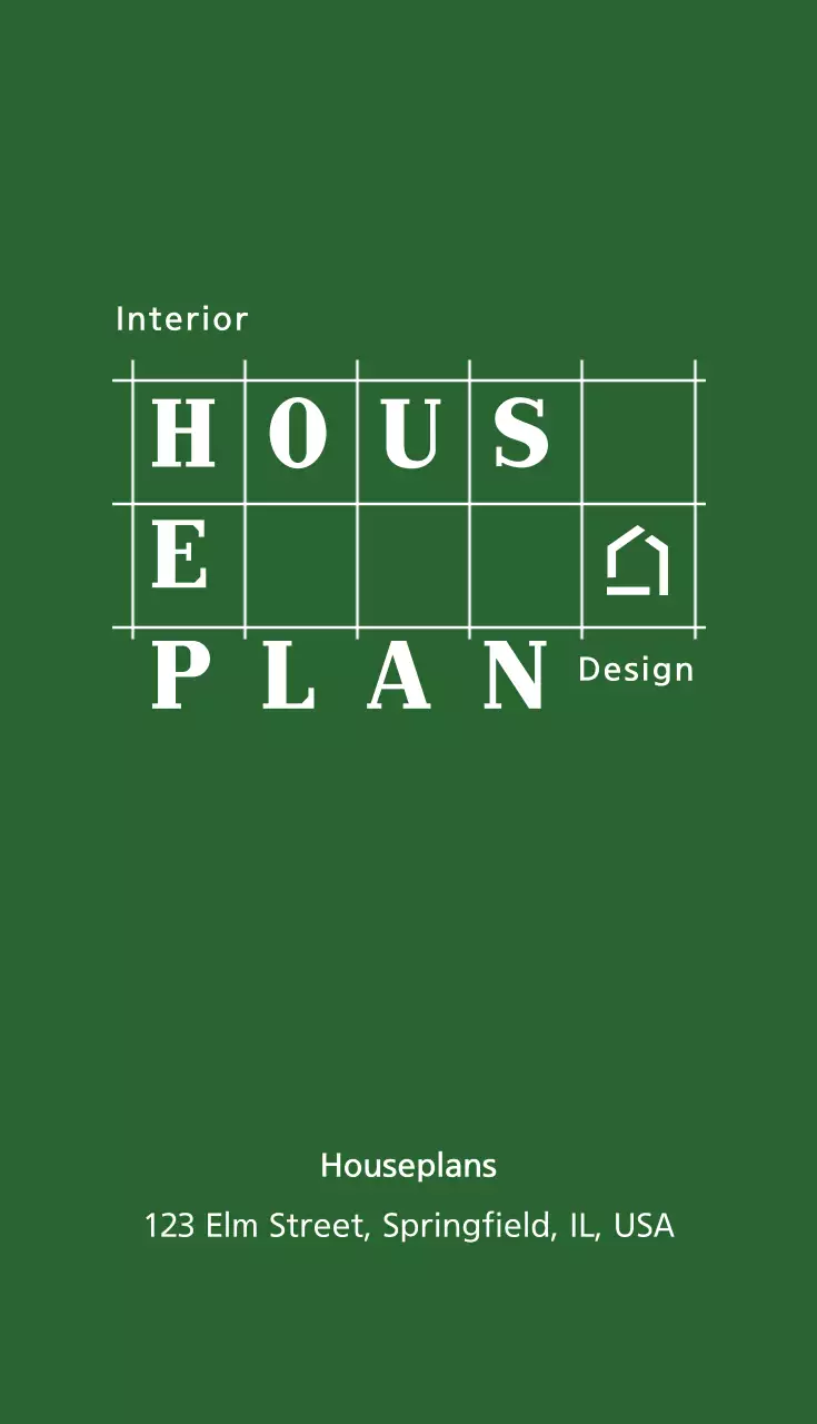 Kartu Nama Desain Interior Minimalis Hijau