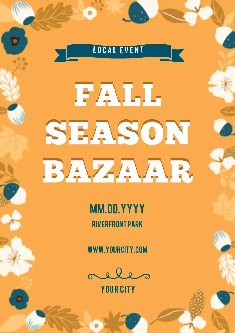 Orange Retro Fall Event Announcement Poster