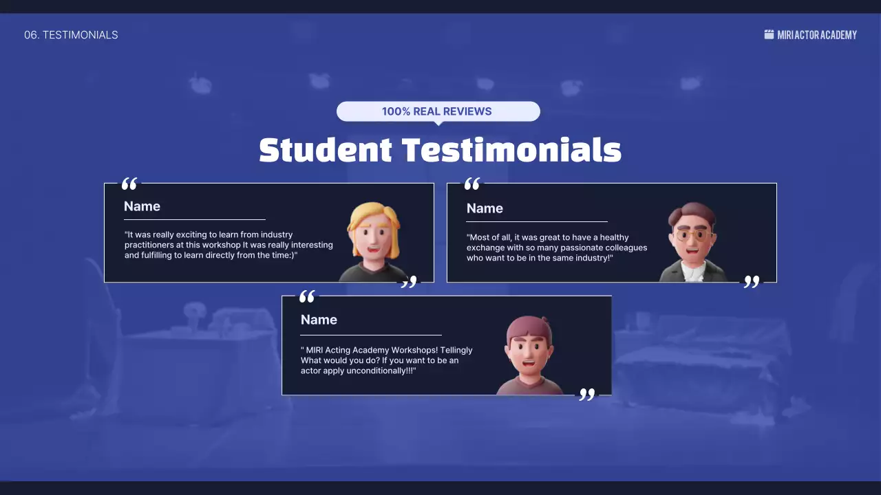 블루 모던 연기 가이드 프레젠테이션