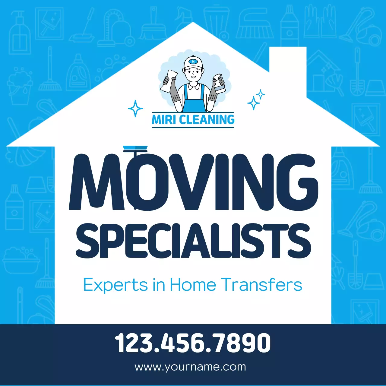 Blue Professional Moving Promotion Social Media Post