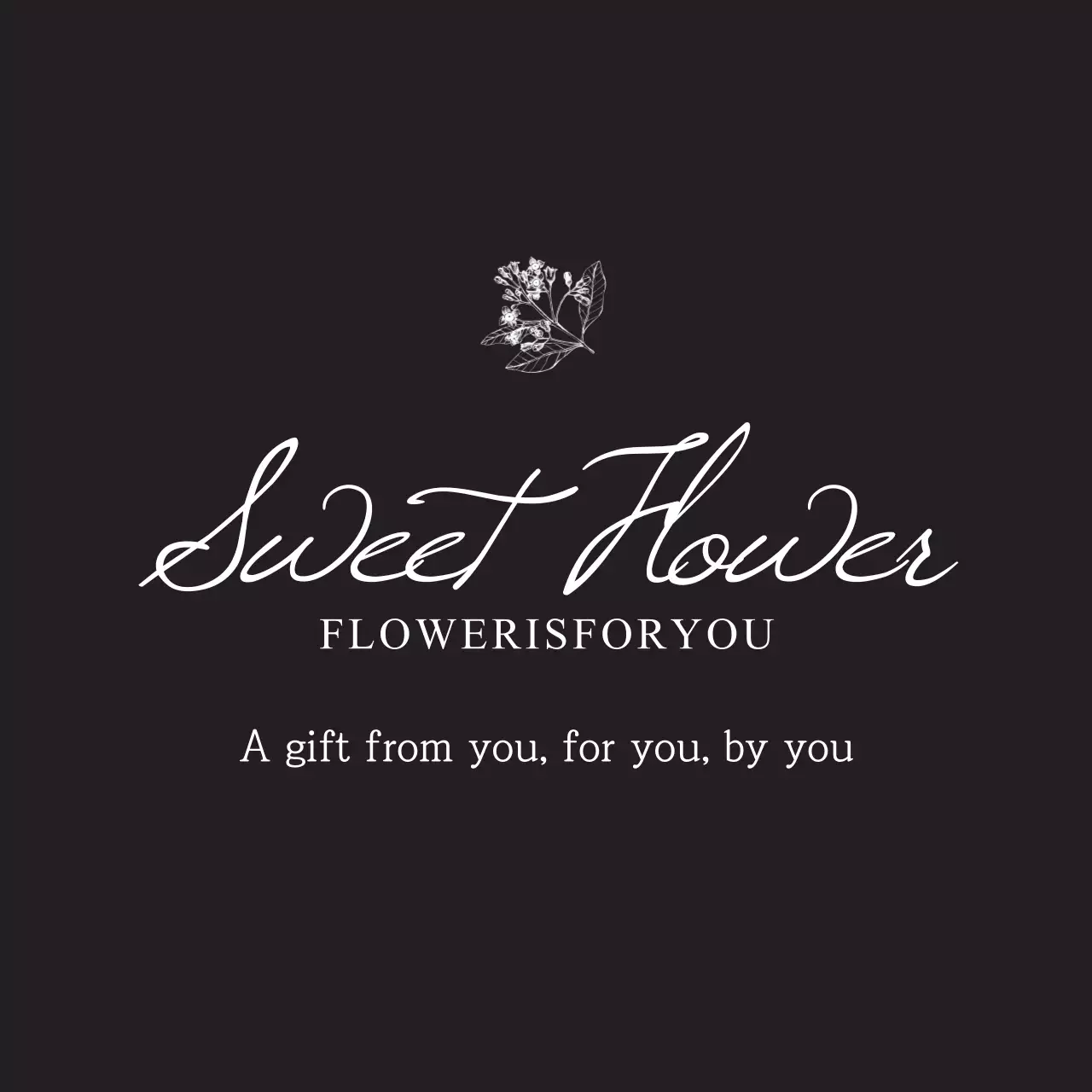 Biểu ngữ quảng cáo hoa thanh lịch màu đen