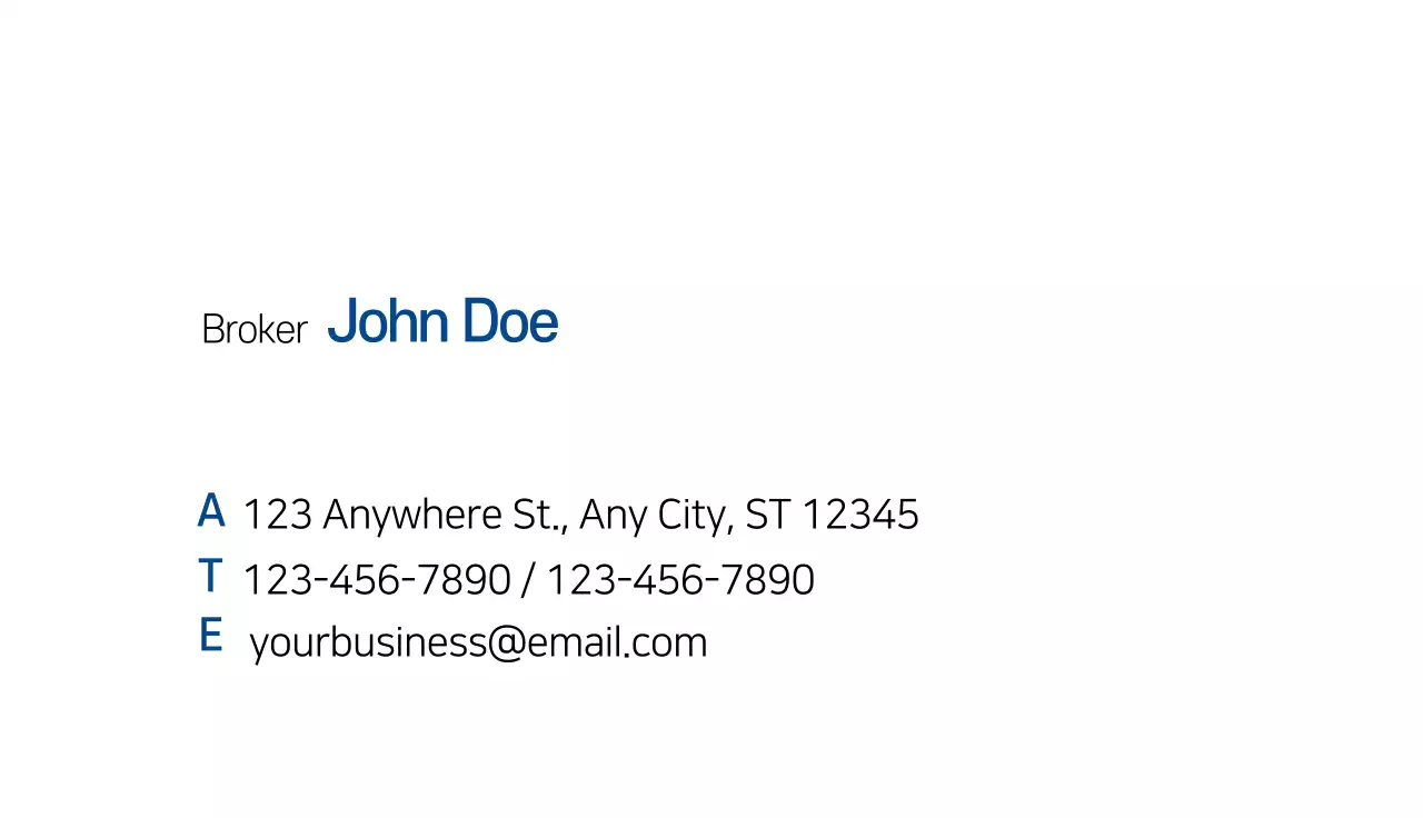 Blue Professional Real Estate Business Card