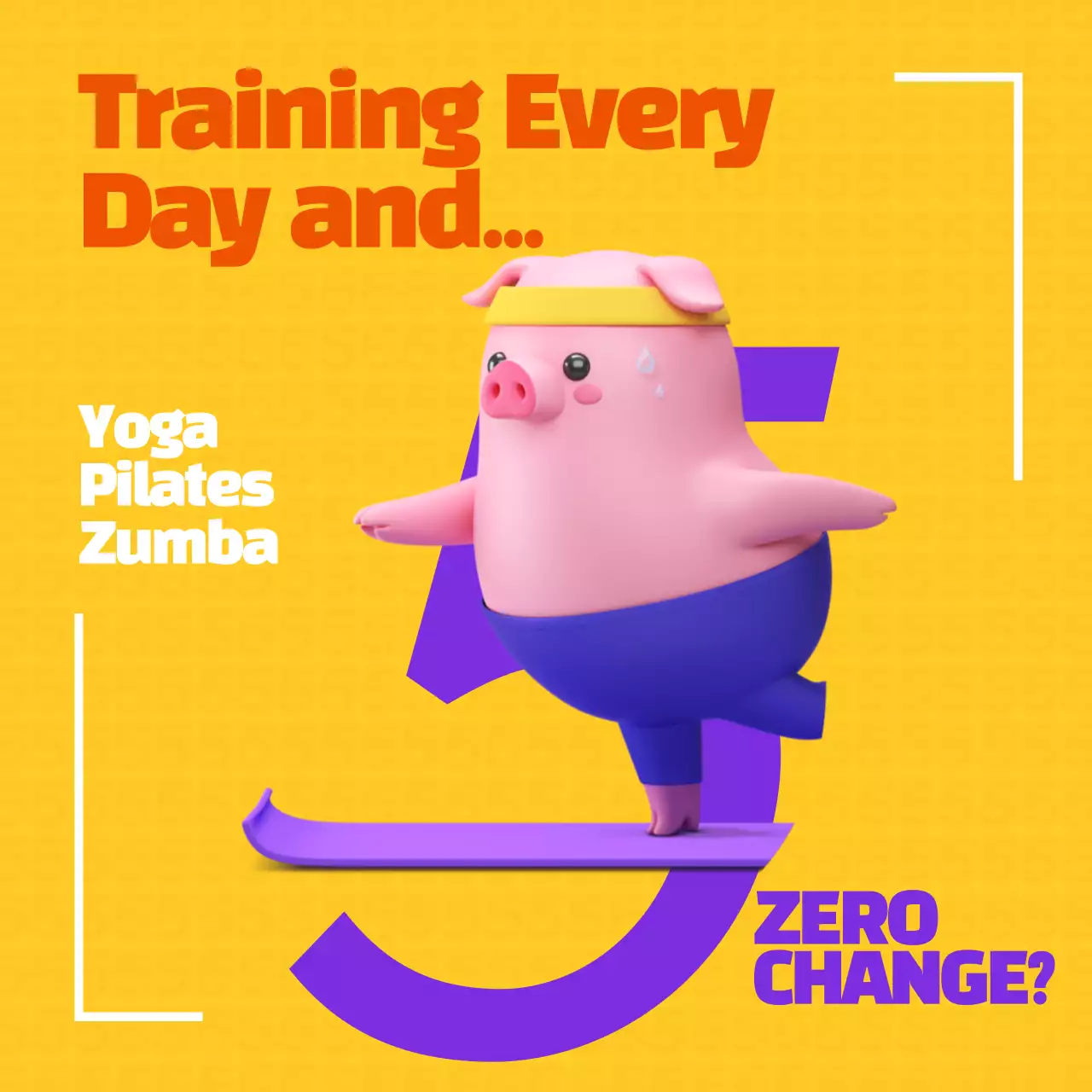 Orange Trendy Fitness Promotion Instagram Post