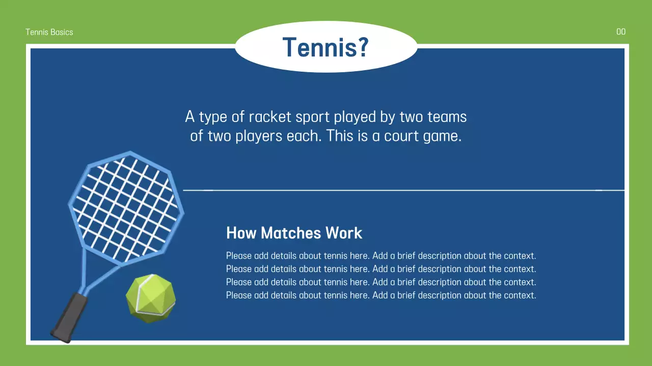 Green Minimal Tennis Guide Presentation