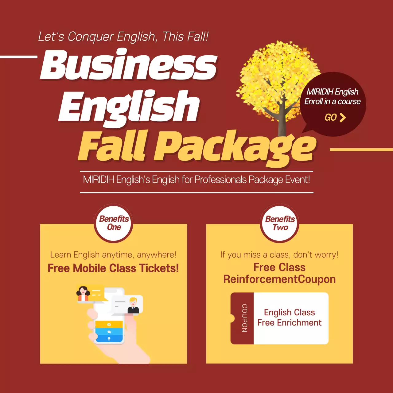 Maroon Modern English Promotion Instagram Post