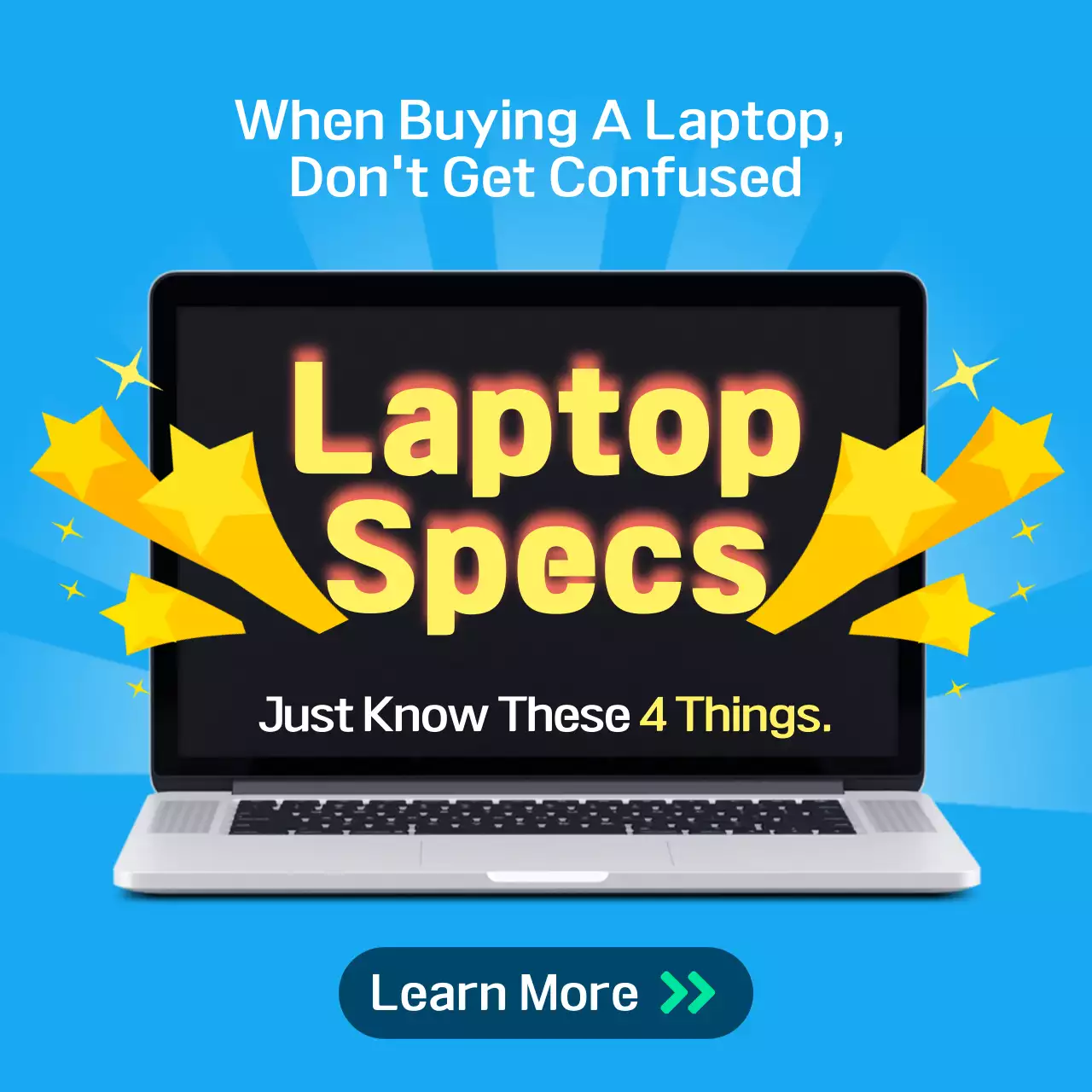 Blue Modern Laptop Promotion Social Media Post