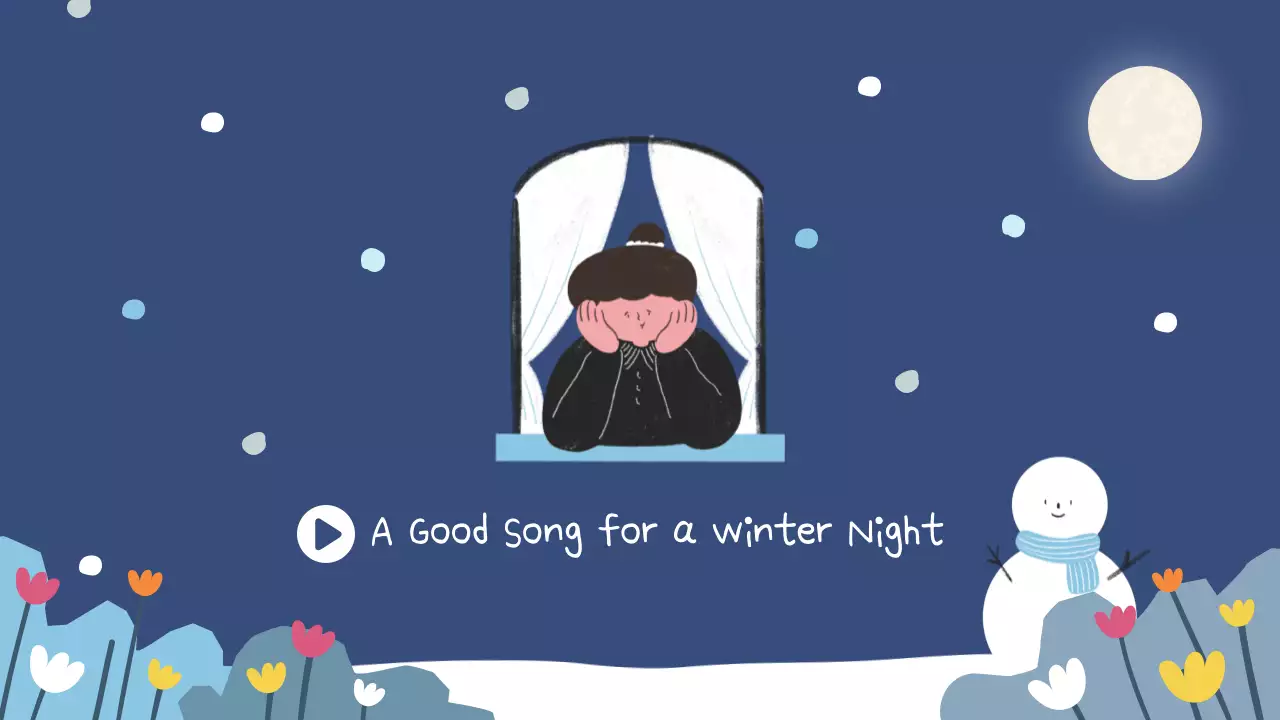 Blue Simple Winter Playlist YouTube Thumbnail
