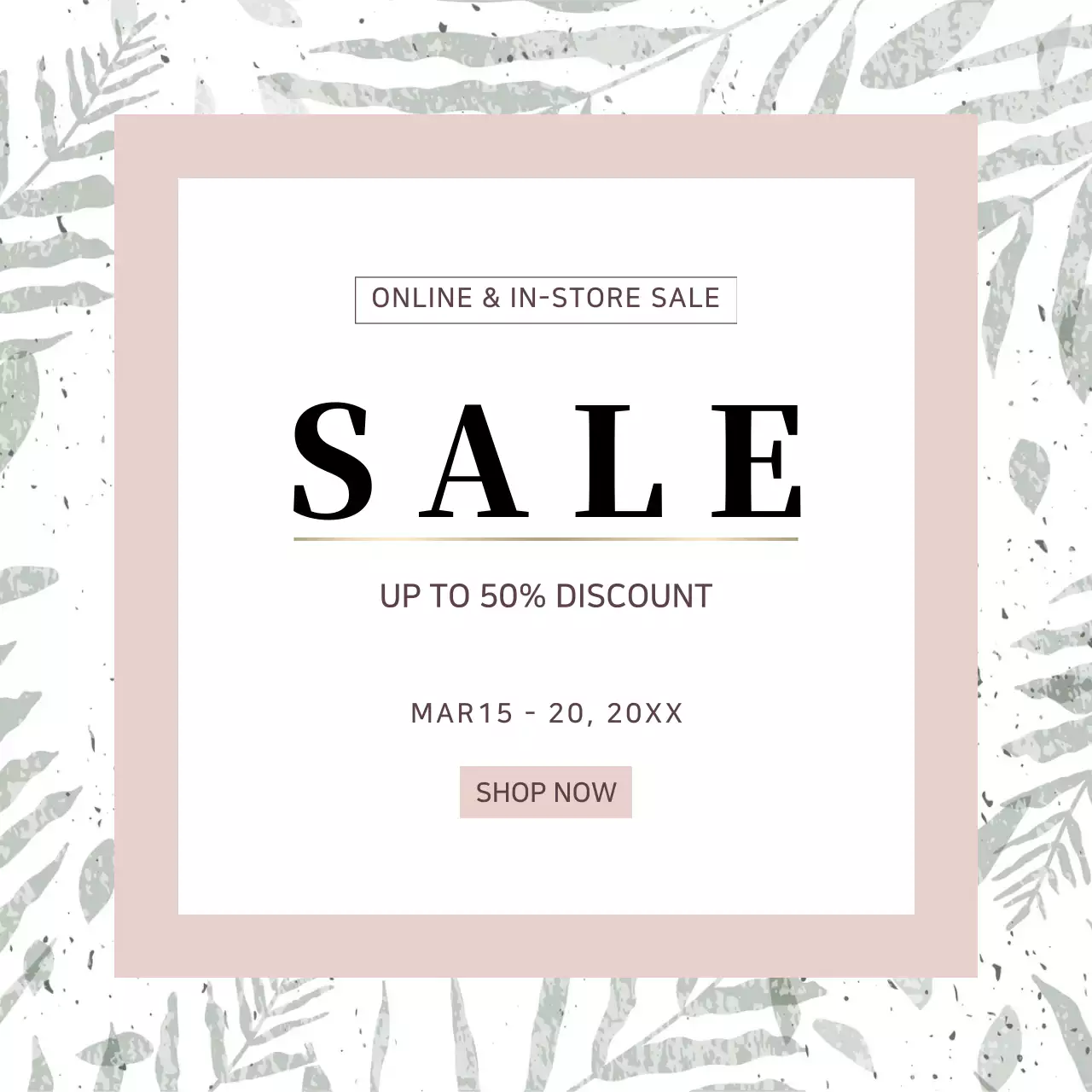 Beige Floral Sale Promotion Instagram Post