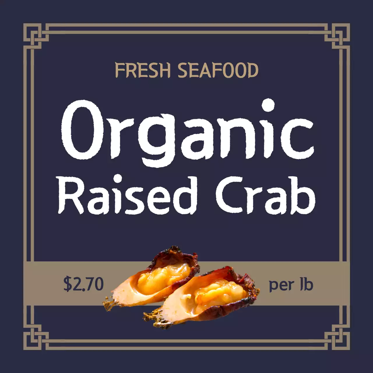 Navy Classic Seafood Promotion Social Media Post
