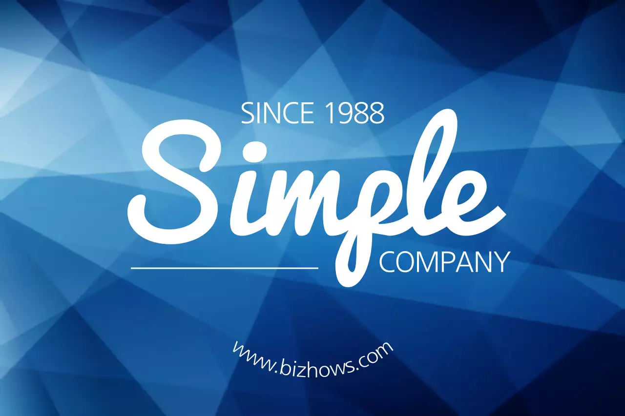 Banner de promoção da empresa geométrica azul