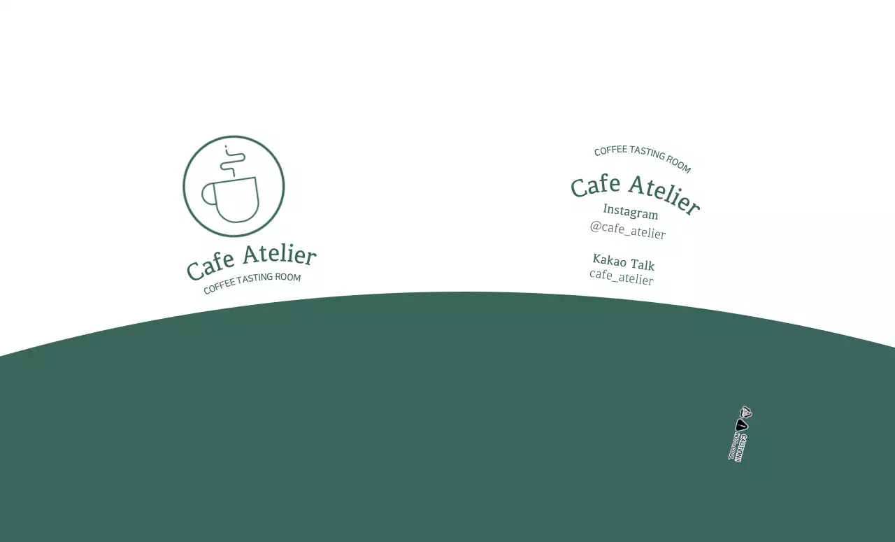 Kafe ilustrasi garis sederhana berwarna putih hijau