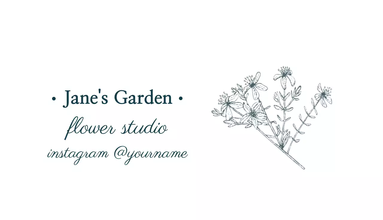 White Elegant Flower Business Card