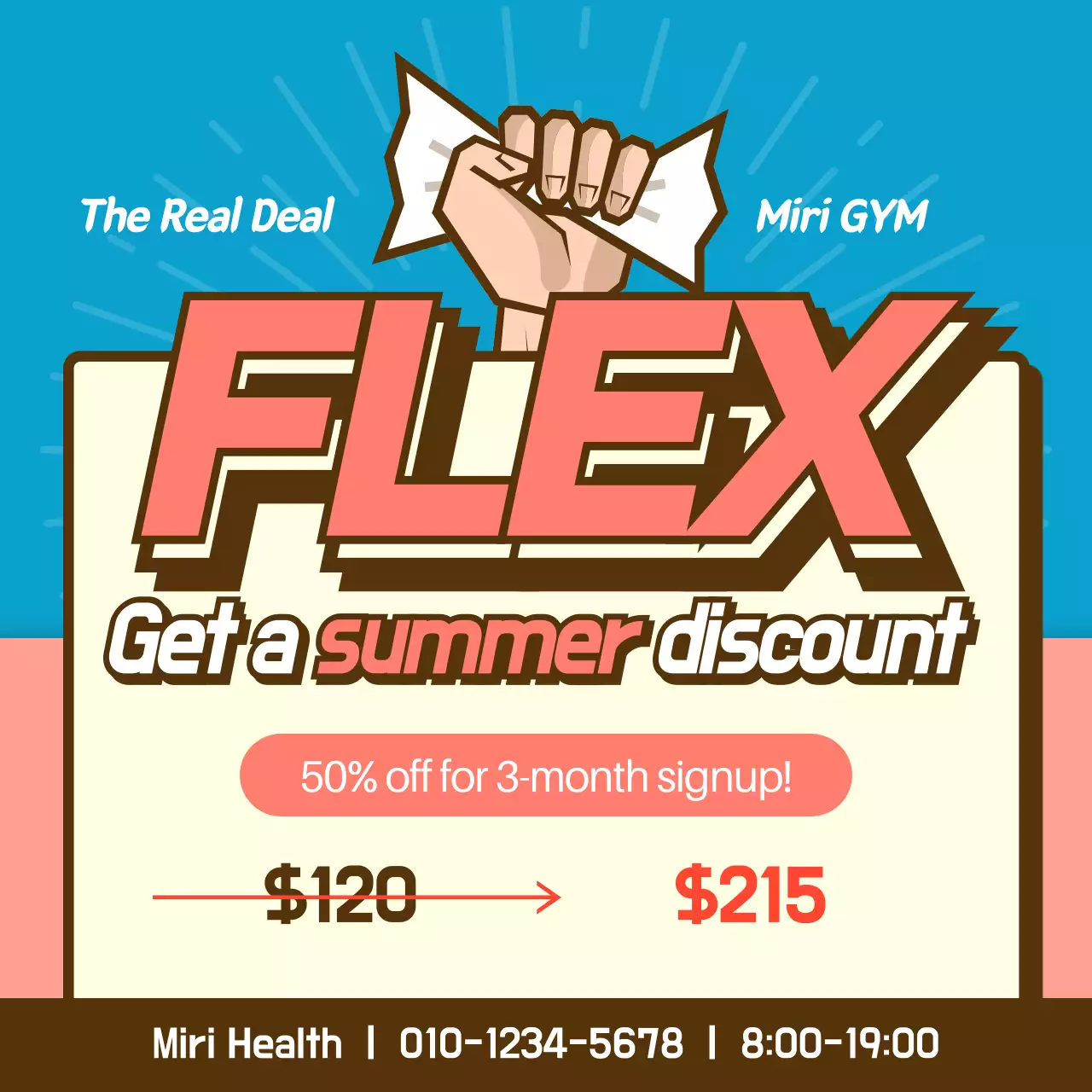 Teal Bold Gym Promotion Instagram Post