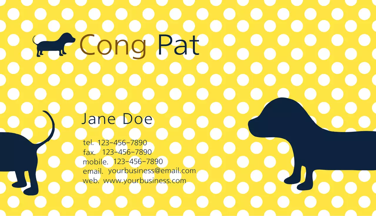 Navy Modern Pet Business Card