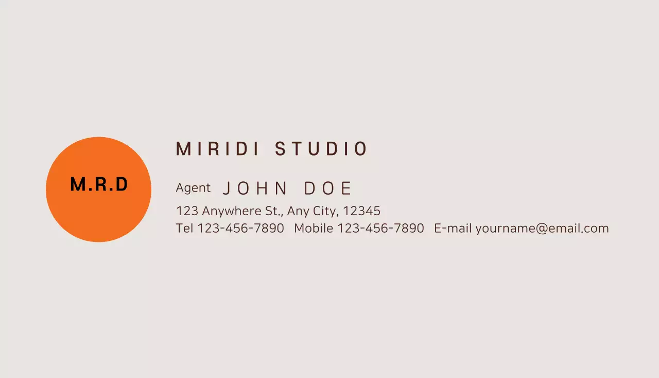 Orange Minimal Studio Business Card