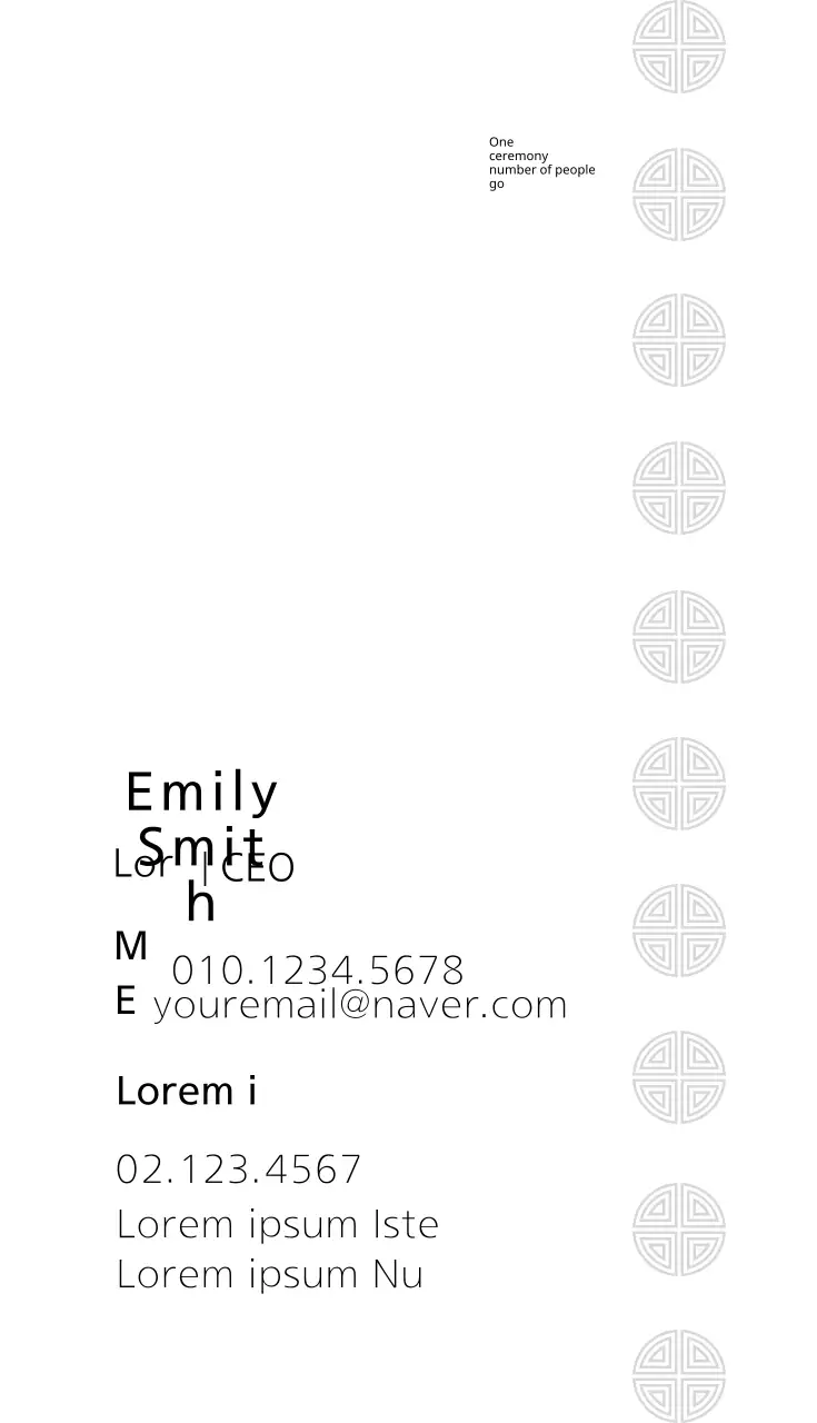 Kartu Nama Restoran Tradisional Korea Putih