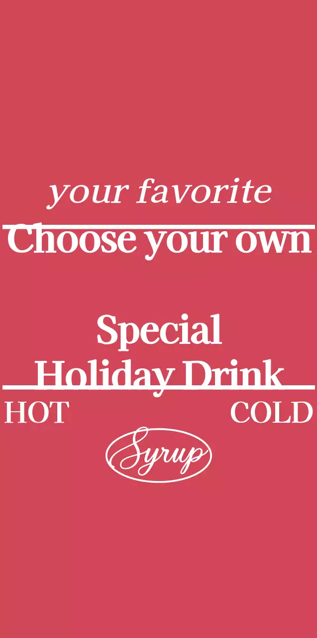 Cafe merchandise with red and white text