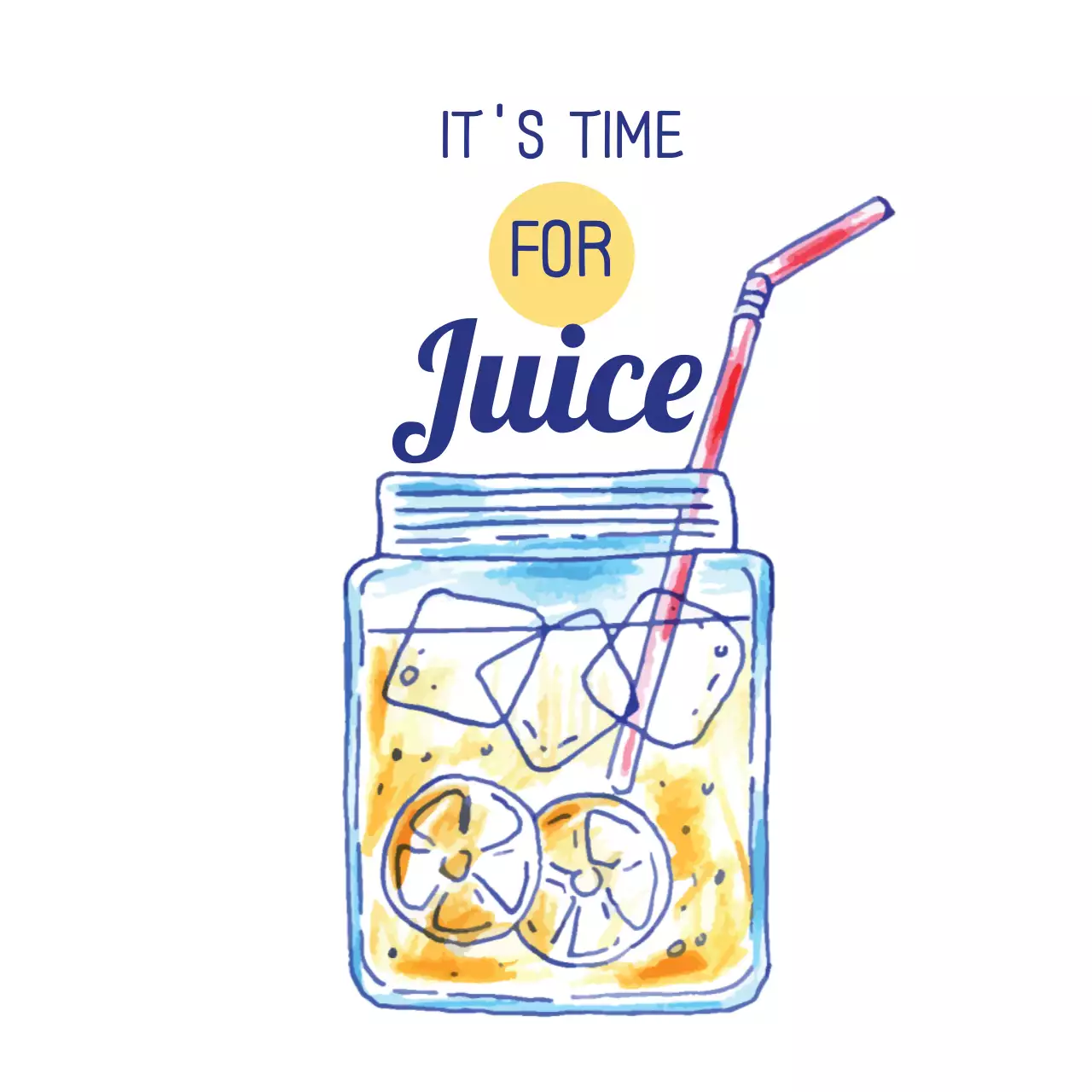 Biểu ngữ quảng cáo nước ép đơn giản màu xanh