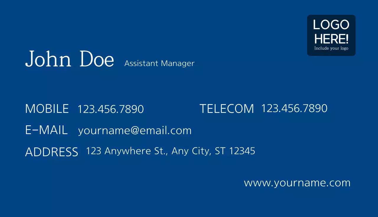 Blue Simple Business Card