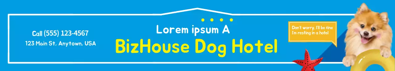 Banner de propaganda do Blue Modern Dog Hotel