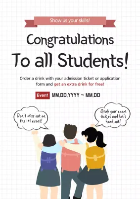 White Minimal Student Event Promotion Poster