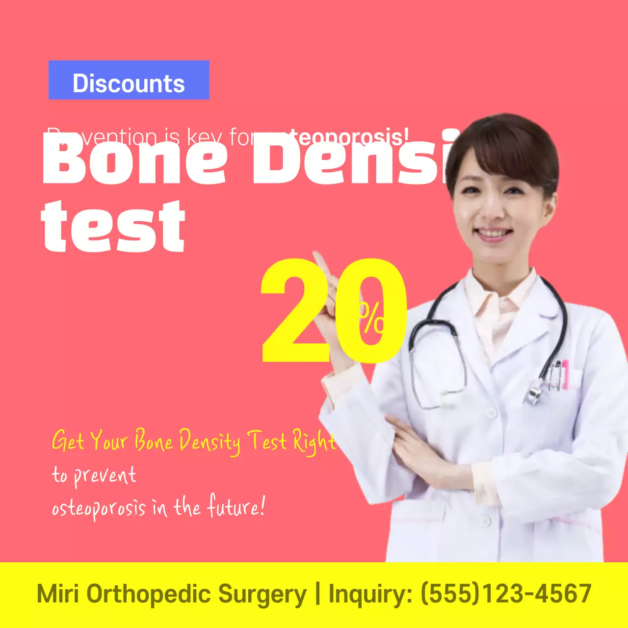 Bài đăng trên Instagram về chương trình khuyến mãi y tế hiện đại màu xanh lam