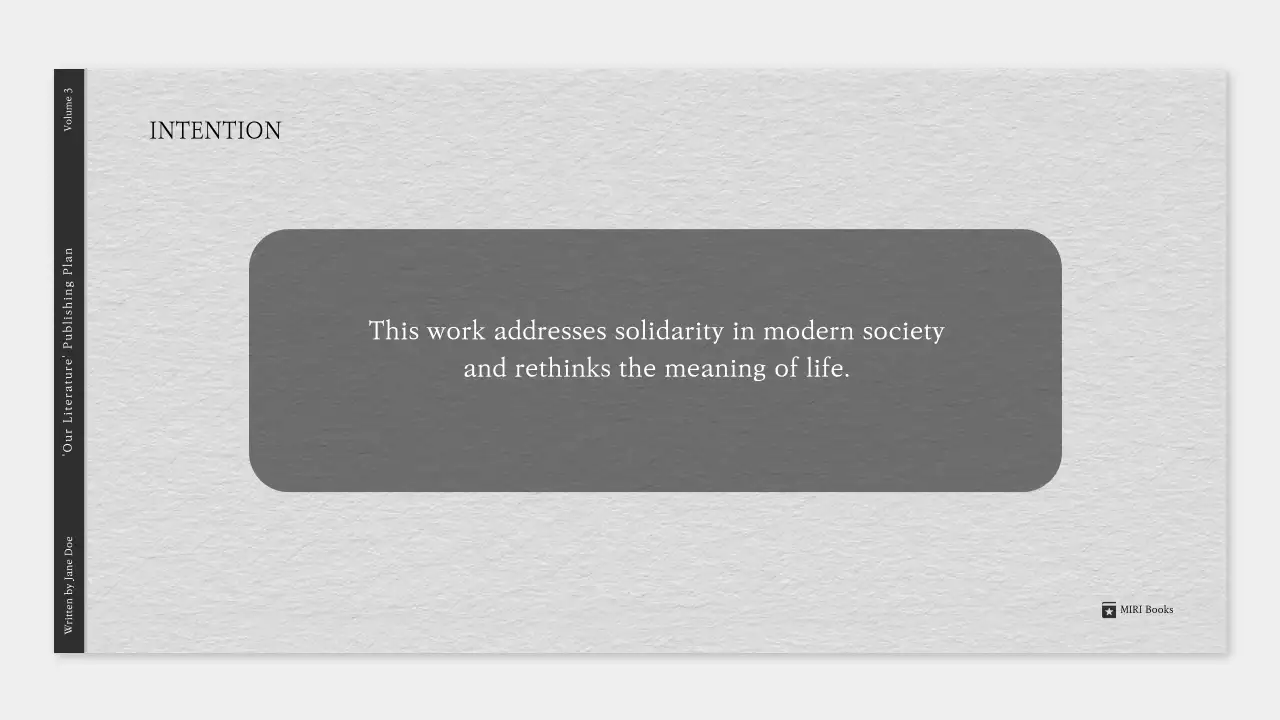 White Clean Literature Plan Presentation