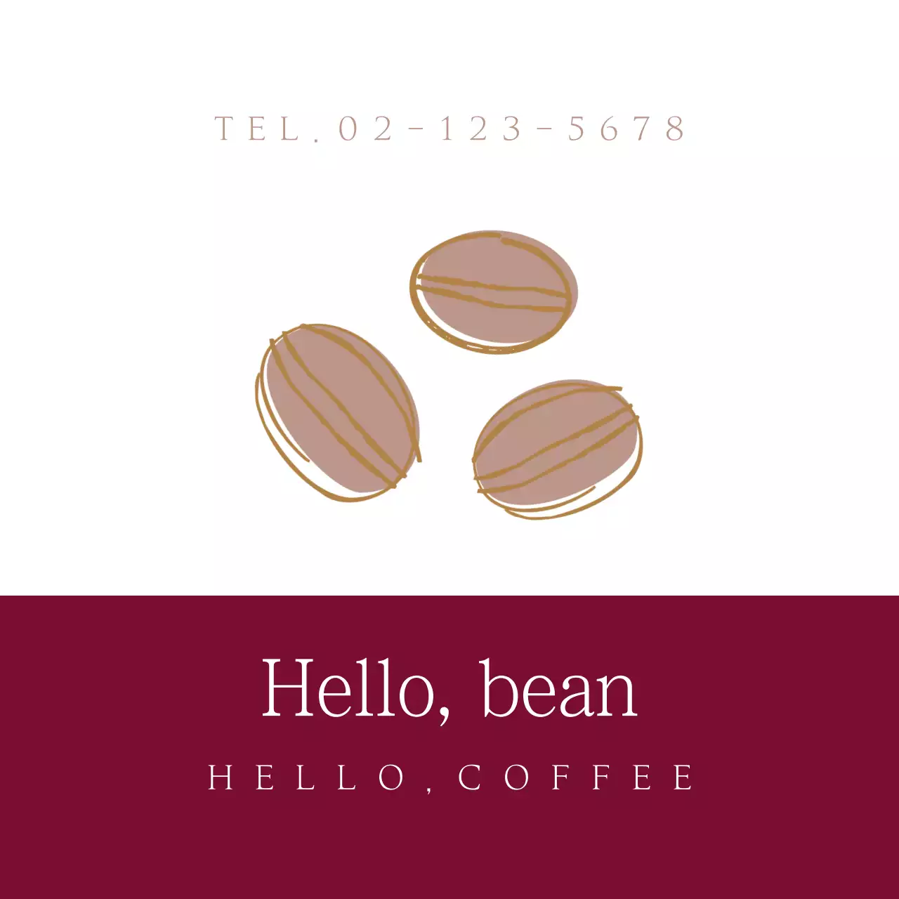 Spanduk Promosi Kopi Minimal Maroon