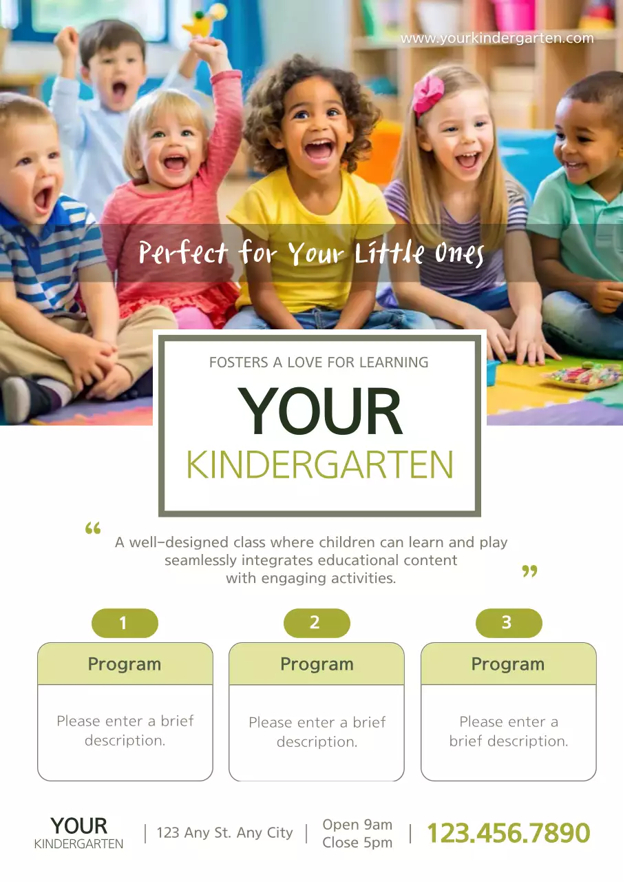 Colorful Modern Kindergarten Promotion Poster