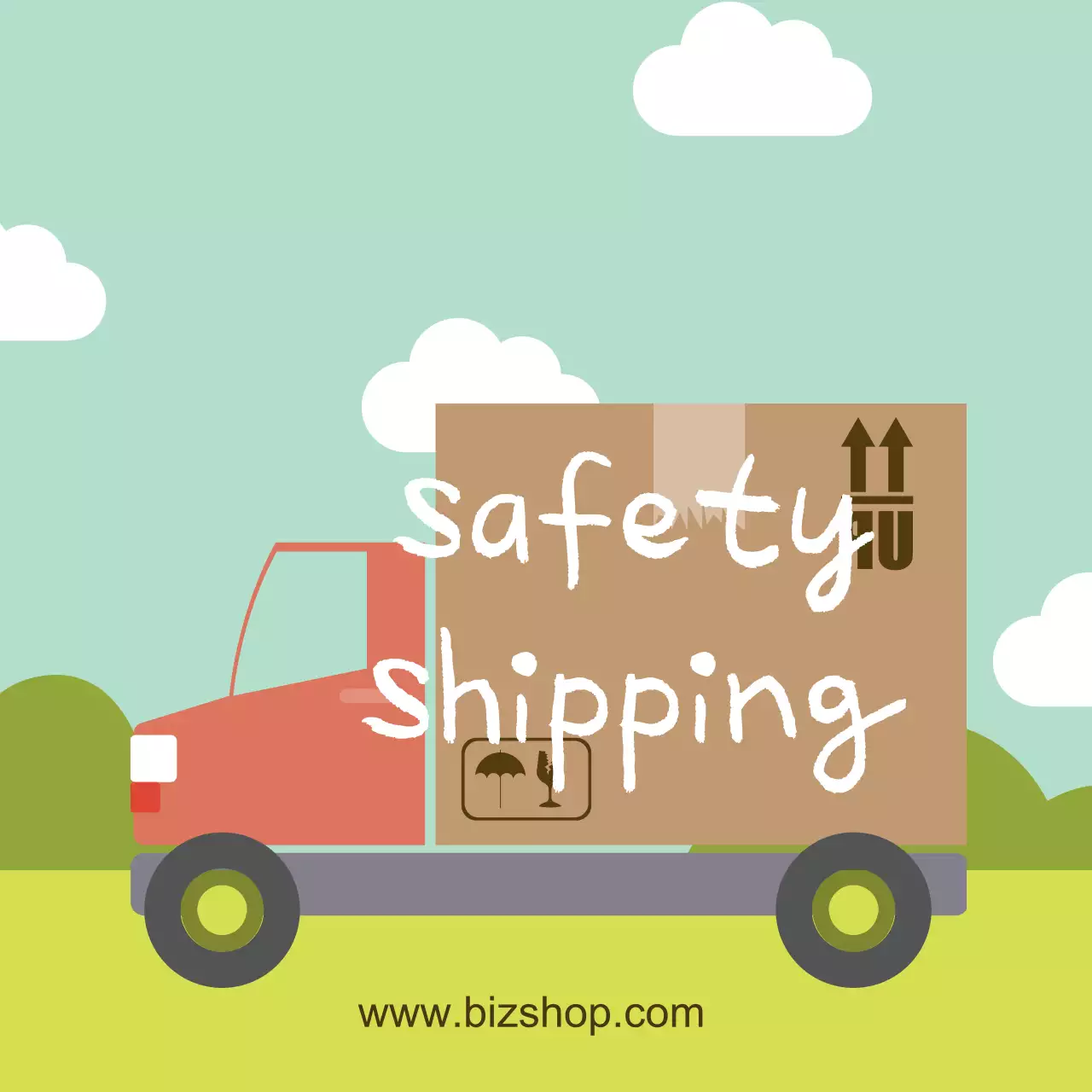 Biểu ngữ quảng cáo vận chuyển đơn giản màu đỏ