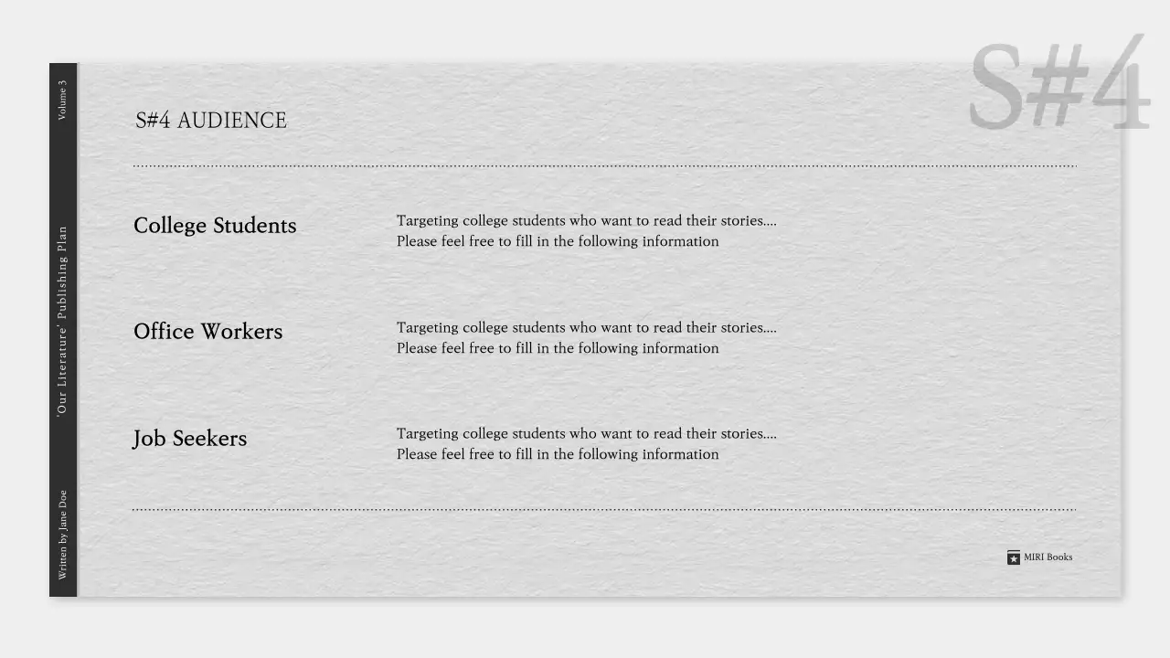 White Clean Literature Plan Presentation