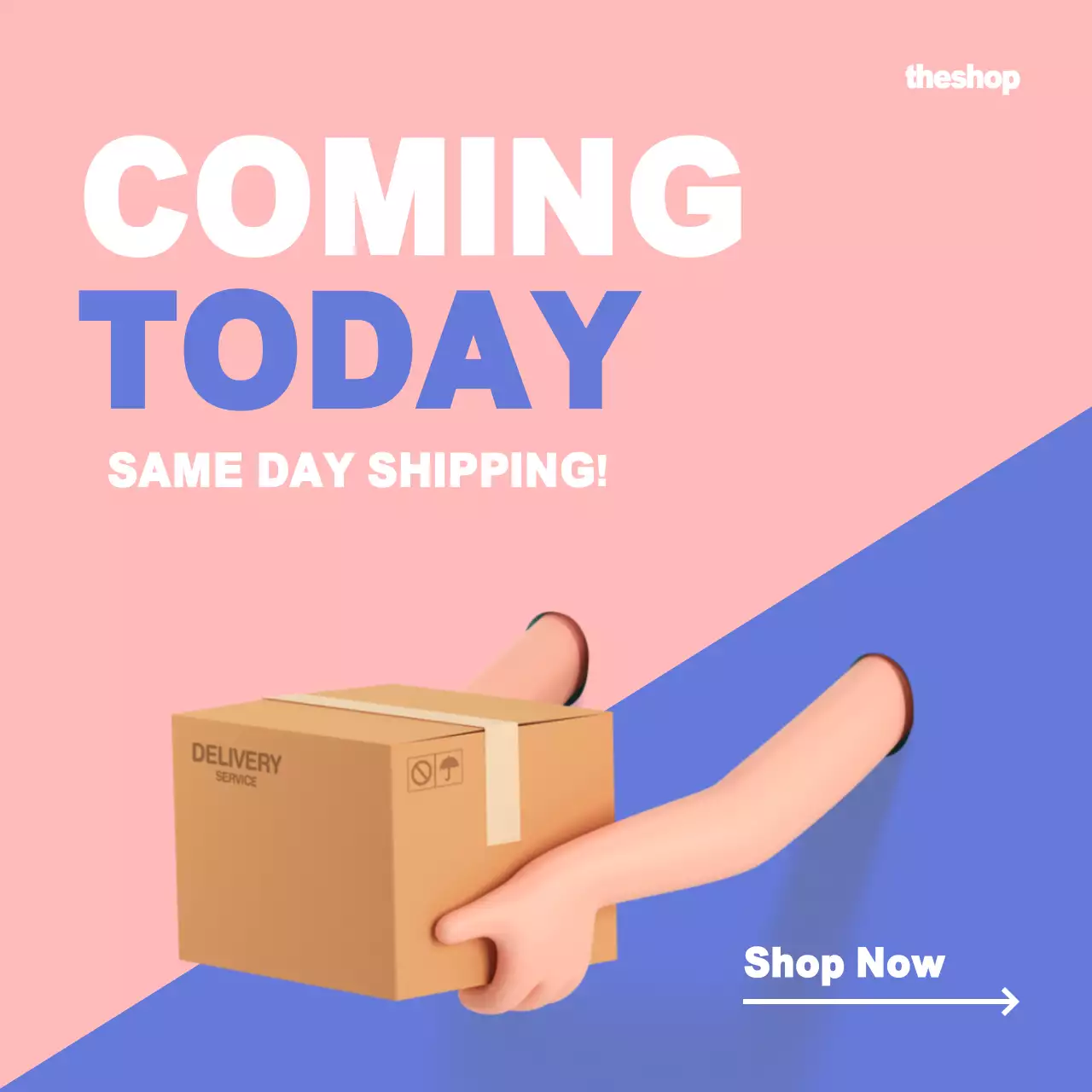 Pink Modern Shipping Promotion Instagram Post