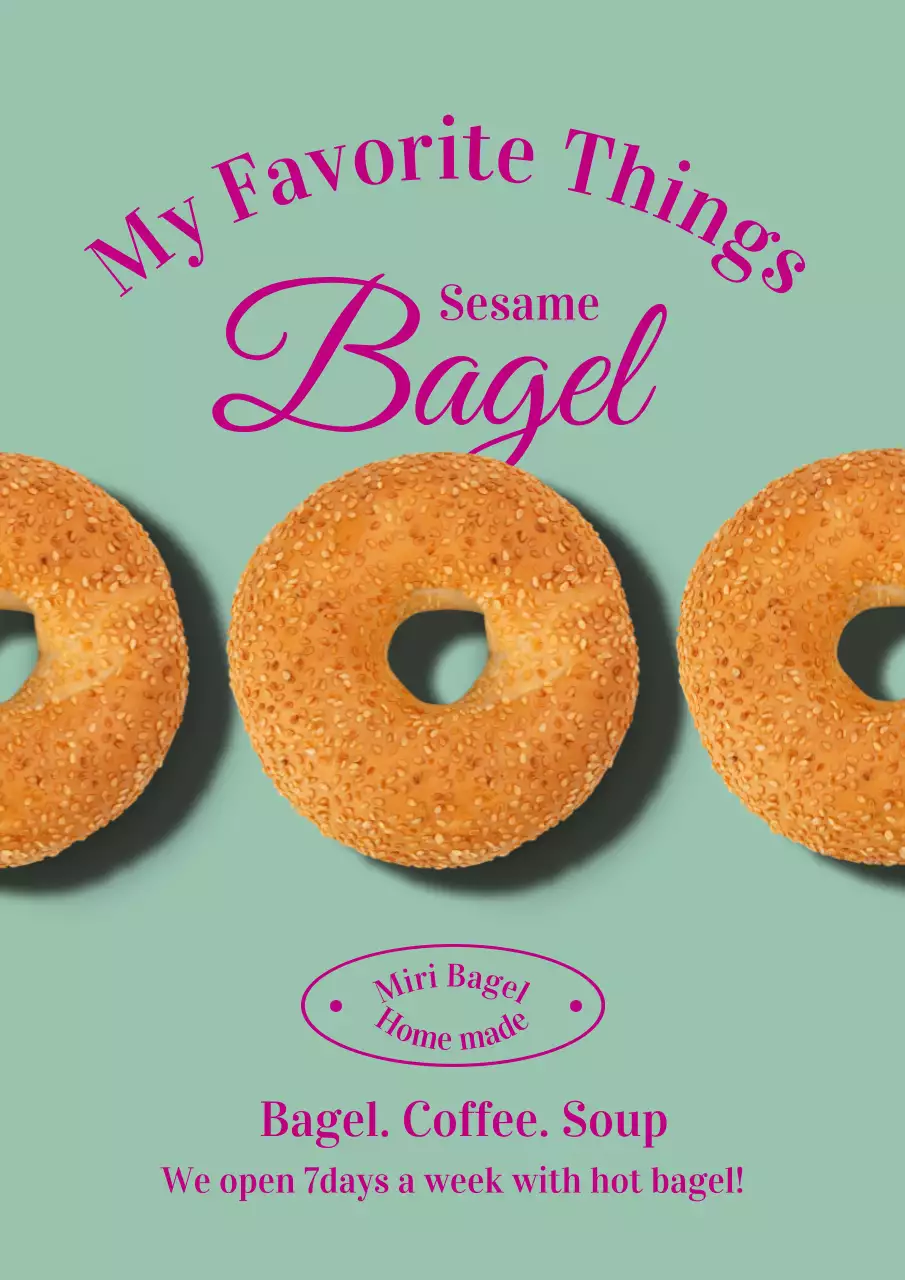 Mint-colored cafe poster