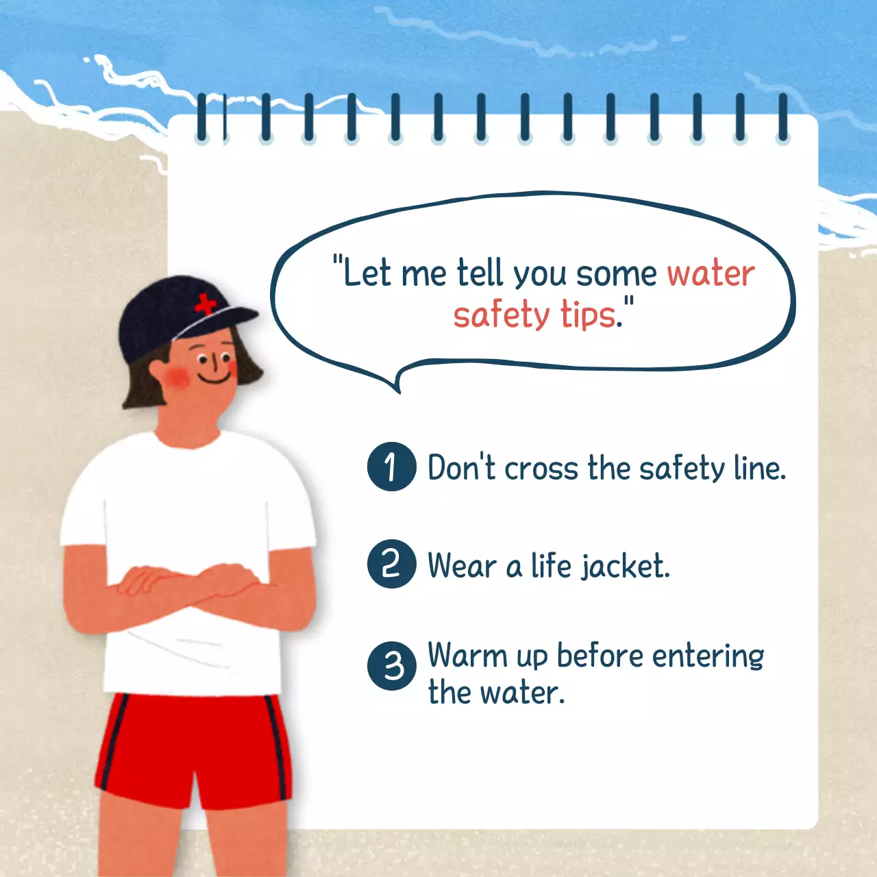 Blue Simple Beach Guide Instagram Carousel