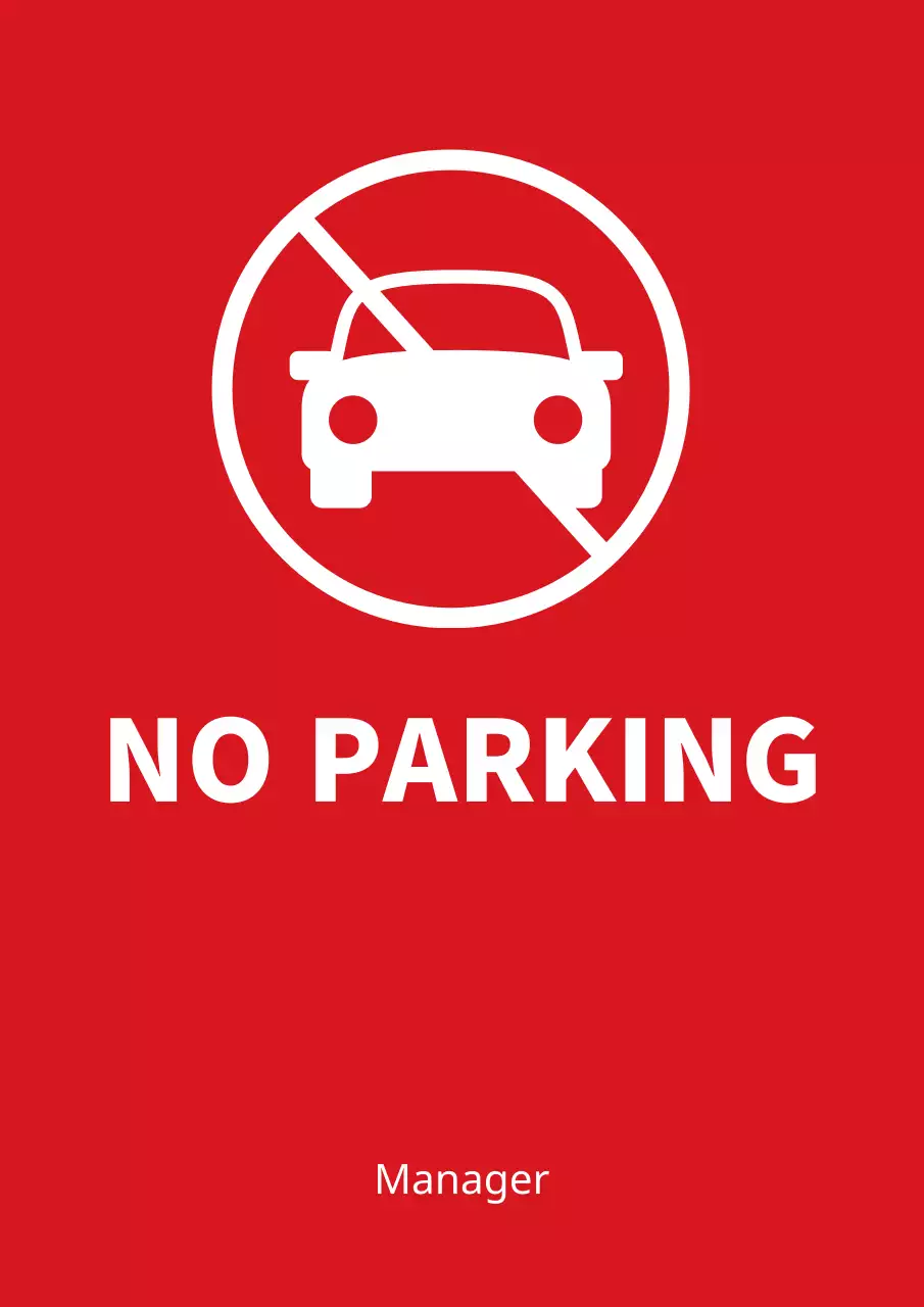 Red Simple Parking Notice Poster