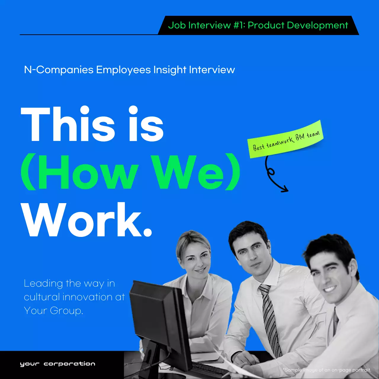 블루 모던 비즈니스 인터뷰 프로모션 인스타그램 포스트