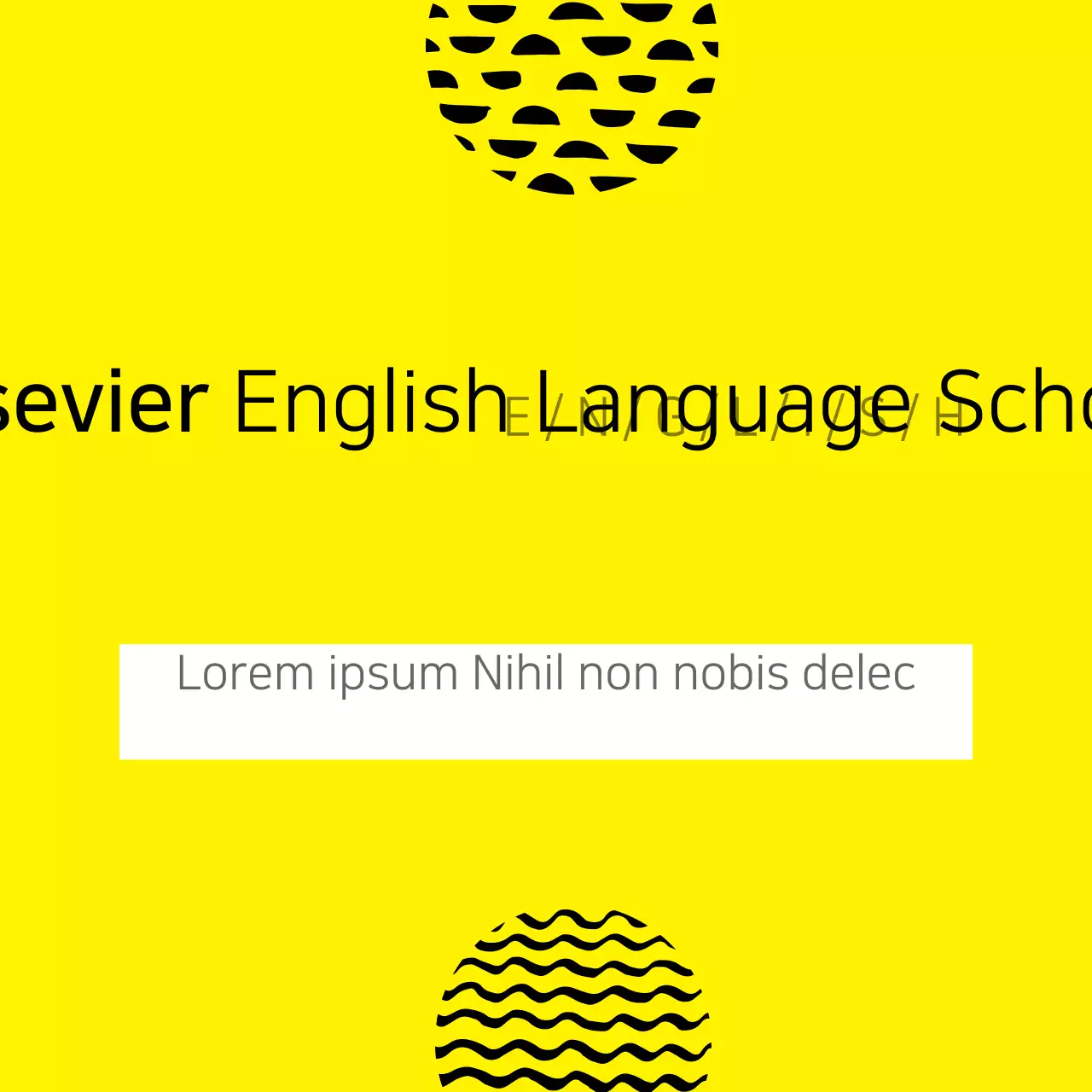 Biểu ngữ tờ rơi khóa học ngôn ngữ trừu tượng màu vàng